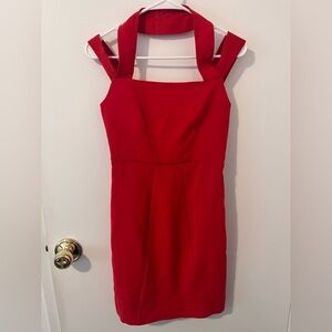Maje Red Mini Dress Strappy Cutout Sleeveless Halter Size 1 Small 0-2